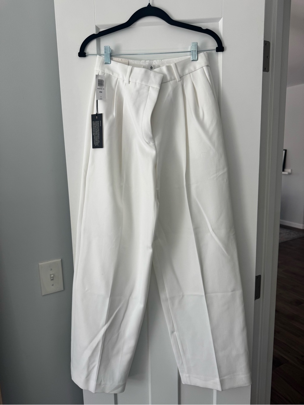 Aritzia Babaton White High-Rise Wide-Leg Trousers